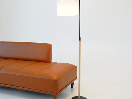 Lior - Arc Floor Lamp With Cylinder Shade - Black