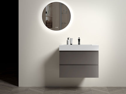 Alice - Bathroom Vanity With Sink, Large Storage Wall Mounted Floating Bathroom Vanity For Modern Bathroom, One-Piece Sink Basin Without Drain And Faucet