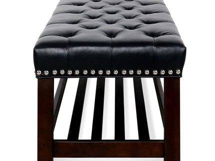 Bedroom End Of Bed Bench Tufted Upholstered End Of Bed Bench End Of Bed Entrance Shoe Bench With Nailhead Trim And Shelf Bedroom Upholstered Bench Living Room Shoe Rack Footstool