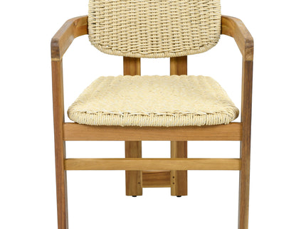 Outdoor Accent Armchairs For Patio (Set of 2) - Natural / Teak
