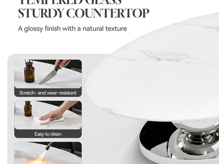 Oval Coffee Table With Geometric Precision