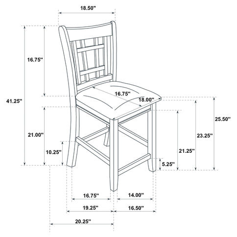 Lattice Back Counter Height Stools (Set of 2)