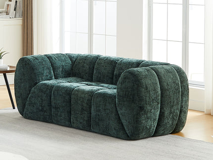 Quilted Cloud Sofa With Rounded Armrests And Piano Key Backrest Design