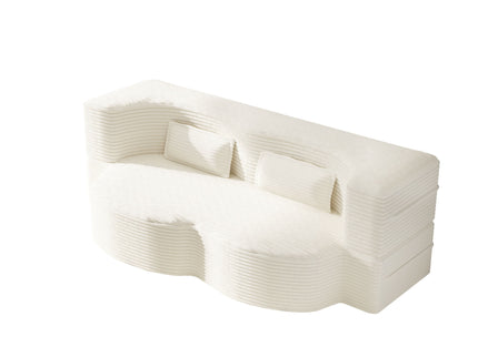 Floor Sofa With 2 Pillows, Convertible Twin Size Mattress For Living Room