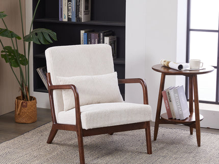Accent Chair With Pillow And Wood Frame