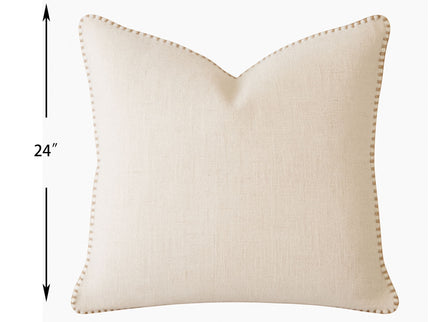 Homey Cozy - Throw Pillow With Decorative Stitching - Ivory
