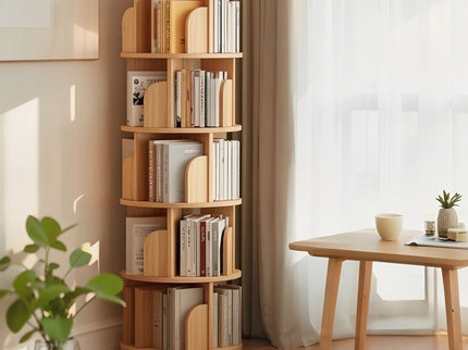5 Tier Rotating Bookshelf, Spinning Design