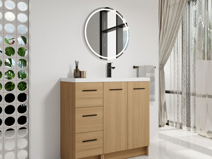 Wall Mounted Floating Bathroom Vanity With Sink, Door & Drawers Modular Cabinet