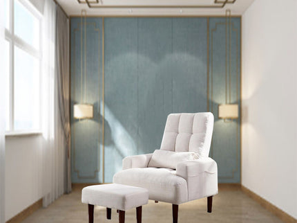 Living Room Sofa Single Chair And Ottoman, Modern Multi-Function Fabric Living Room Sofa Lounge Chair Bed And Stool. Soft Leisure Single Chair Adjustable Into 5 Angles With Sofa Bed