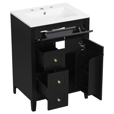 Modern Black Bathroom Vanity With Sink
