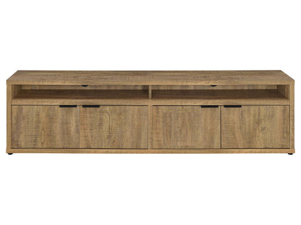 Palmer - 4 Door TV Stand With Open Shelves - Mango Color