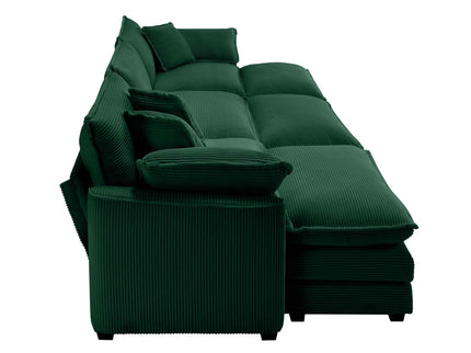 Modern Modular Cushion Sofa With Ottoman, Low Back, Deep Seating Sofa Set