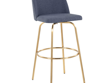 Toriano - Contemporary Fixed Height Barstool With Swivel With Round Footrest (Set of 2)