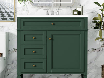 Bathroom Vanity With Top Sink, 2 Drawers And Tip Out Drawer