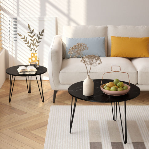 Round Nesting Coffee Table For Living Room (Set of 2)