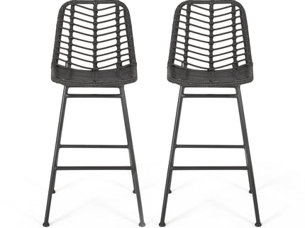 Sawtelle - Outdoor Wicker Barstools (Set of 2)