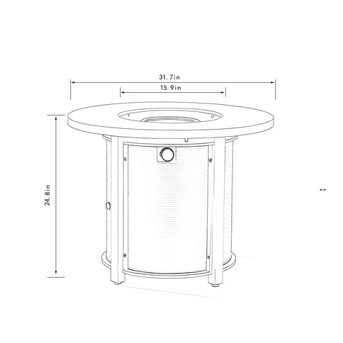 Propane Gas Fire Pit Table, 50000 Btu Round Steel Fire Pit