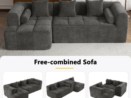 Sectional Free Combined Sofa With 2 Side Pockets