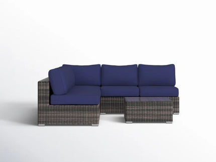 Seating Set With Cushions Handcrafted Wicker Design
