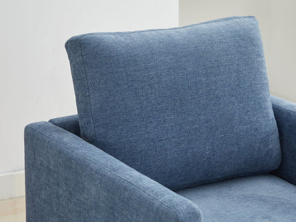 Modern Square Upholstered Swivel Accent Chair With Metal Base
