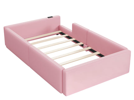 Platform Bed With Guardrail And Charging Station