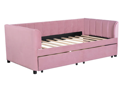 Upholstered Daybed With Ergonomic Design Backrest