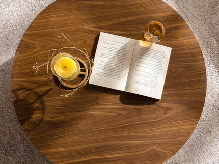 Round Coffee Table For Living Room - Walnut