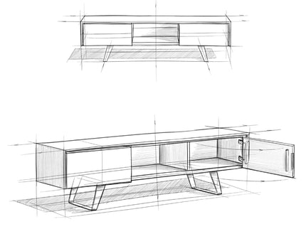 Lowry - Handcrafted TV Media Stand