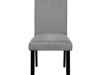 5 Piece Round Dining Table Set, Dining Table And 4 Upholstered Chairs For Dining Room, Kitchen Room, Living Room - White / Gray