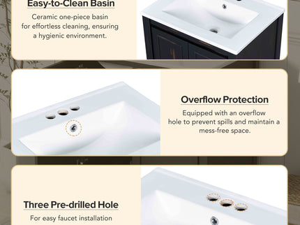 Bathroom Vanity Organizer With Sink, Combo Cabinet Set, Bathroom Storage Cabinet