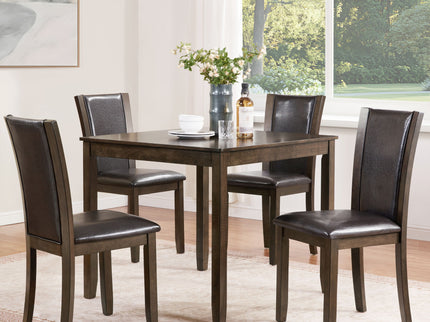 5 Piece Dining Table Set With Chairs - Dark Walnut