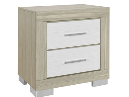 Elsa - 2 Toned Nightstand With Bar Handle And Spacious Drawers