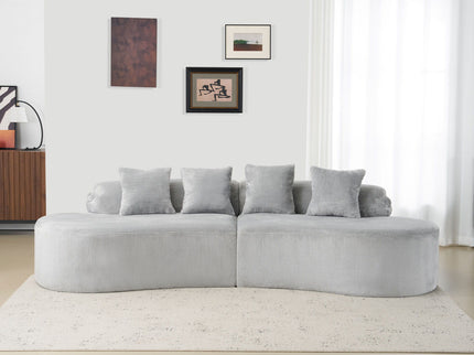 Modern Curved Sofa With Pillows
