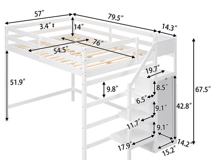 Loft Bed With Built In Storage Wardrobe And Staircase