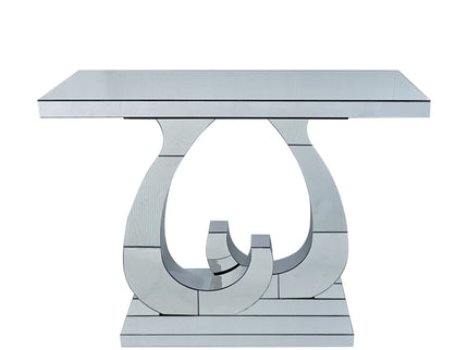 Double C - Base Rectangular Sofa Table For Living Room - Silver