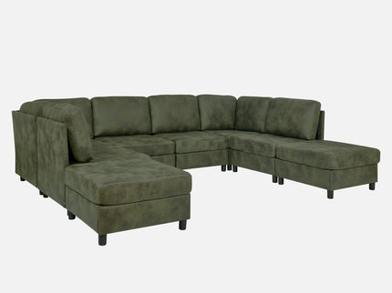 Upholstered Modular Sectional With Custom Configuration And Removable Cushions