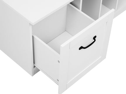 5 In 1 Entryway Bench With Coat Rack, 7 Sturdy Hooks, 2 Spacious Drawers And Adjustable Shelves