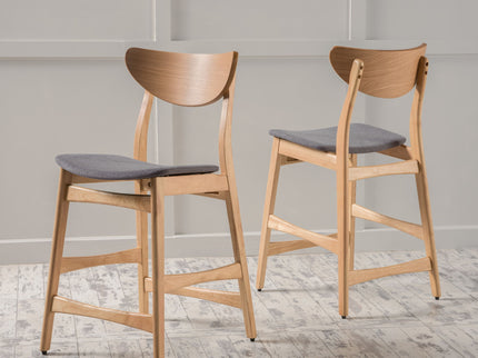Retro Modern Counter Height Chair Set With Cushioned Seats