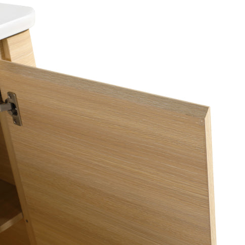 Freestanding Bathroom Vanity With Sink, 2 Small Storage Cabinets, Soft Close Doors