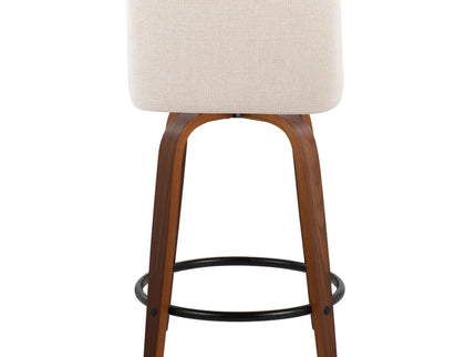 Toriano - Mid Century Modern, Fixed Height Counter Stool & Swivel And Round Footrest (Set of 2)