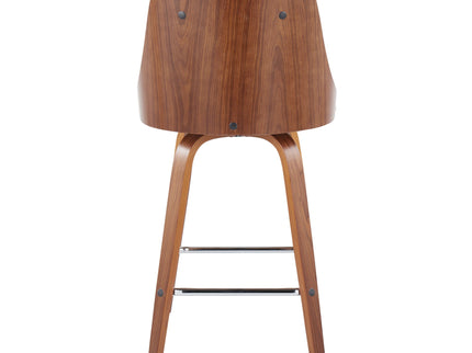 Gianna - Mid Century Modern Fixed Height Counter Stool With Swivel With Square Footrest (Set of 2)