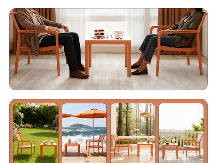 3 Piece Indoor / Outdoor Leisure Table And Chair Set