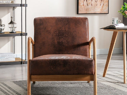 Classic Mid-Century Modern Accent Chairs, Open Framed Armchair With Cushioning