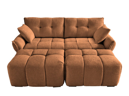 Sofa Set With Ottoman And Pillows, Textured, High Resilience Cushions