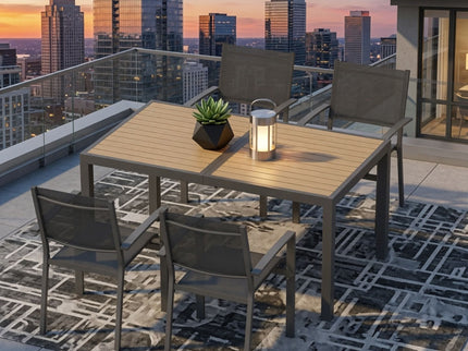 5 Piece Patio Dining Set With Table And Chairs For Outdoor Use - Gray