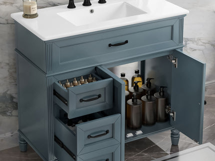 Bathroom Vanity With Sink, Freestanding Cabinet & Drawers