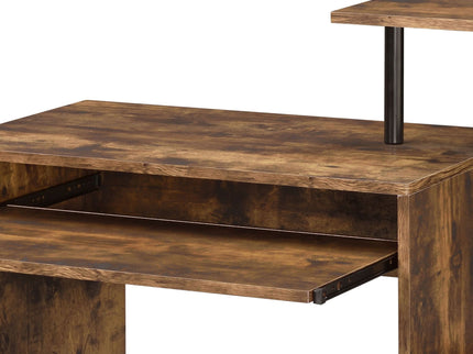 Lyphre - Computer Desk - Weathered Oak / Black