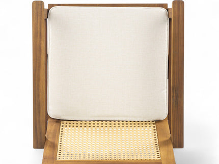 Preston - Outdoor Dining Chair With Cushion (Set of 2) - Teak / Beige