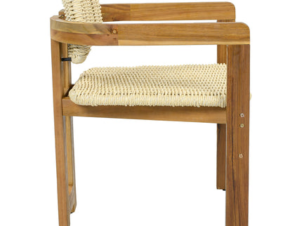 Outdoor Accent Armchairs For Patio (Set of 2) - Natural / Teak