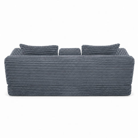 Soft Striped Convertible Sofa Bed, Dual Use Lounge Couch With Cup Holders And Pillows